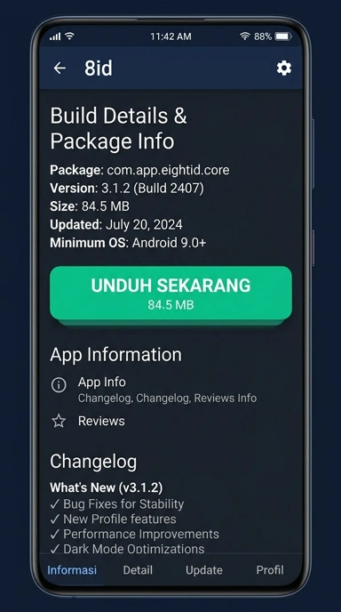Tampilan halaman APK 8id