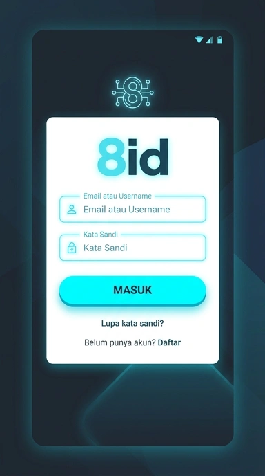 Tampilan halaman login 8id