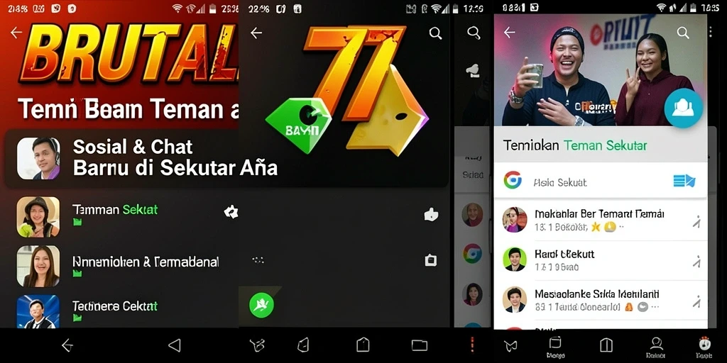 Tampilan antarmuka pengguna BRUTAL77 yang menarik dan fungsional.