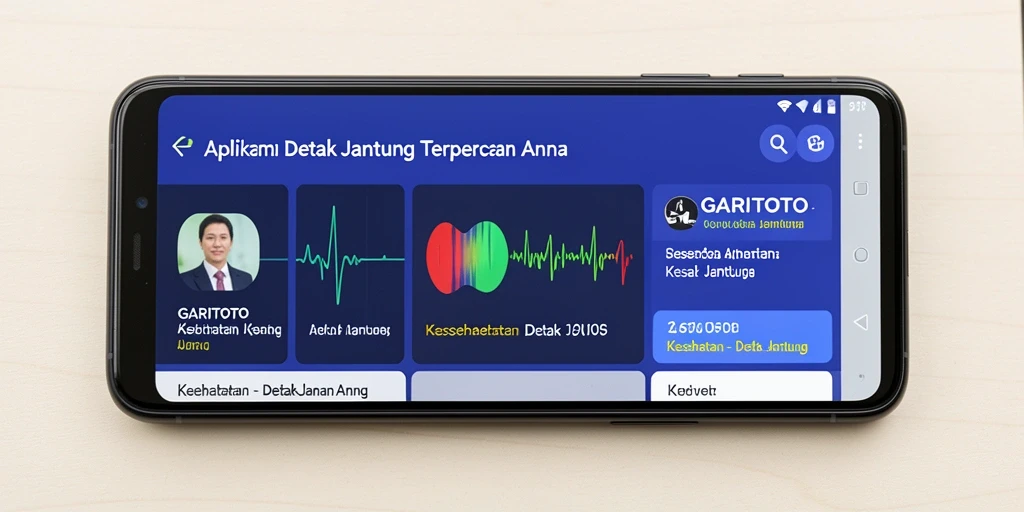 Tampilan antarmuka pengguna GARITOTO yang memudahkan pemantauan detak jantung.