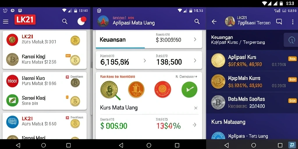 Tampilan antarmuka LK21 untuk kurs mata uang yang informatif.